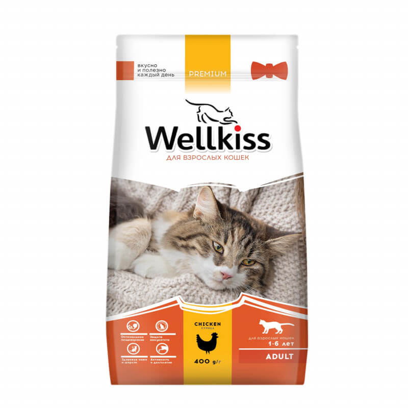 Корм для кошек марки Wellkiss