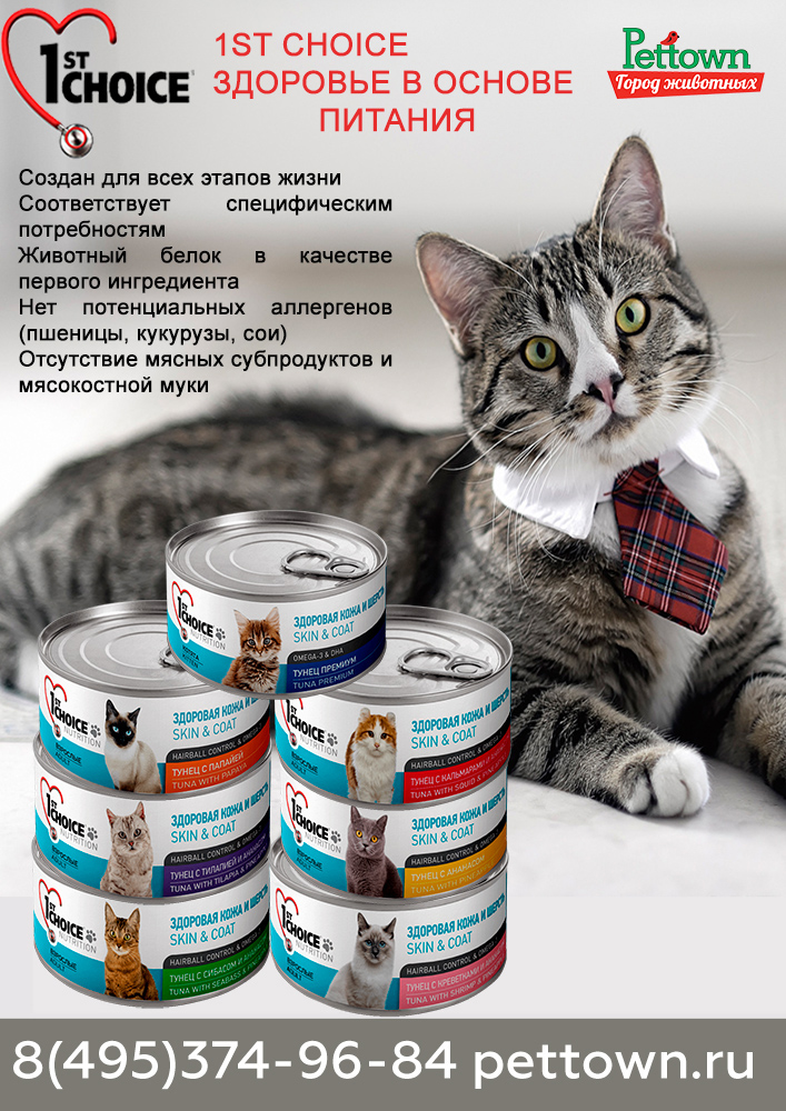 1st Choice для кошек: обзор корма Фест Чойс