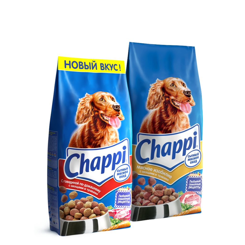 Чаппи: корм для собак и щенков крупных пород