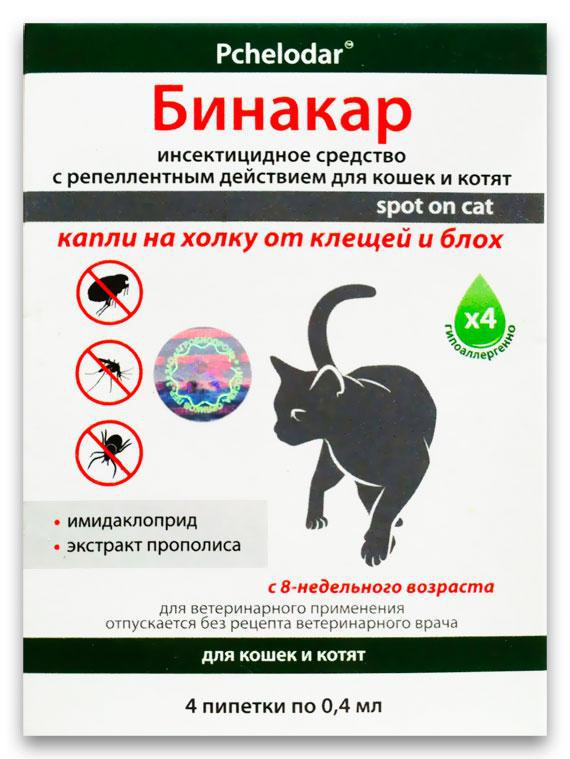 Бинакар — капли для кошек