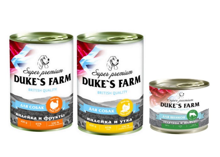 Dukes Farm: корм для собак, описание рациона