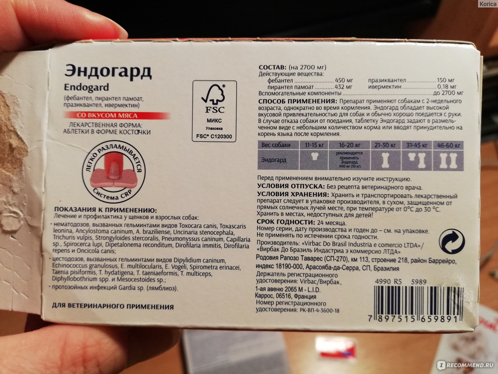 Эндогард для собак