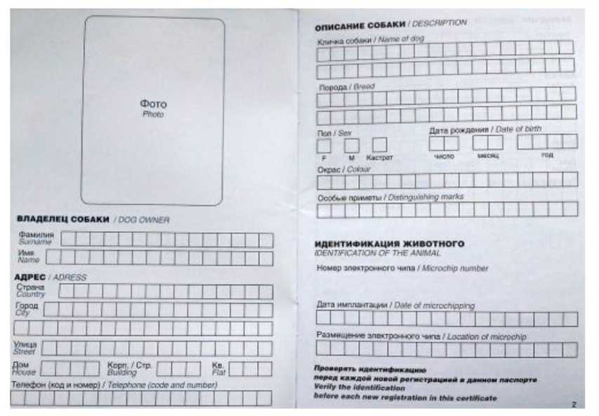 Ветпаспорт международного образца для собак